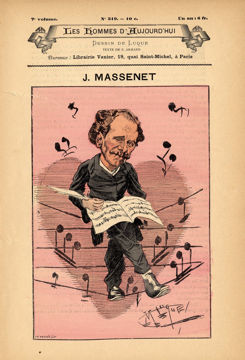 Obálka The Men of Today, číslo 319, ilustrace Manuel Luque (1854-1919): Hudba - Massenet Jules (1842-1912) od Manuel Luque