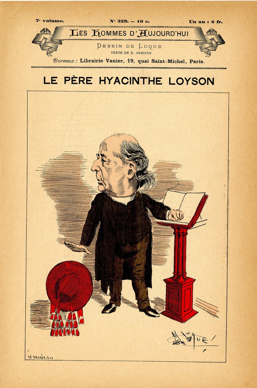 Obálka The Men of Today, číslo 329, ilustrace Manuel Luque (1854-1919): Loyson Hyacinthe (otec Hyacinthe) (1827-1912) od Manuel Luque