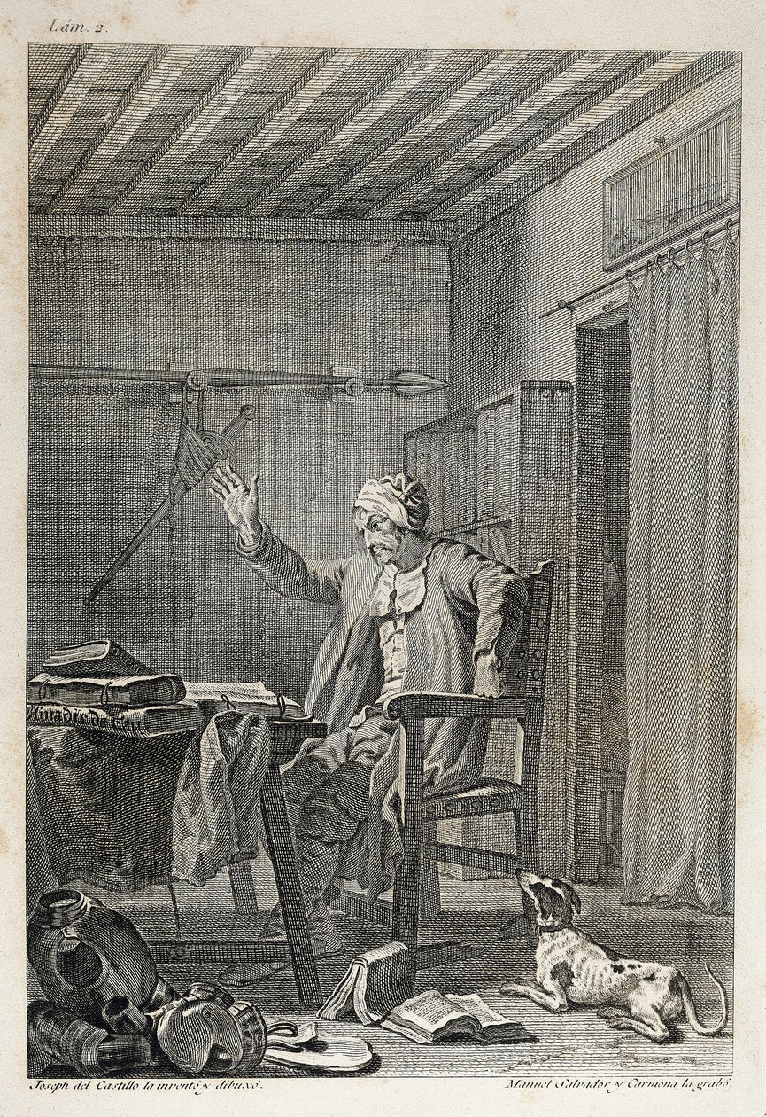 Postava a quetea slavného gentlemana Dona Quijota (Quijote) od Manuel Salvador Carmona