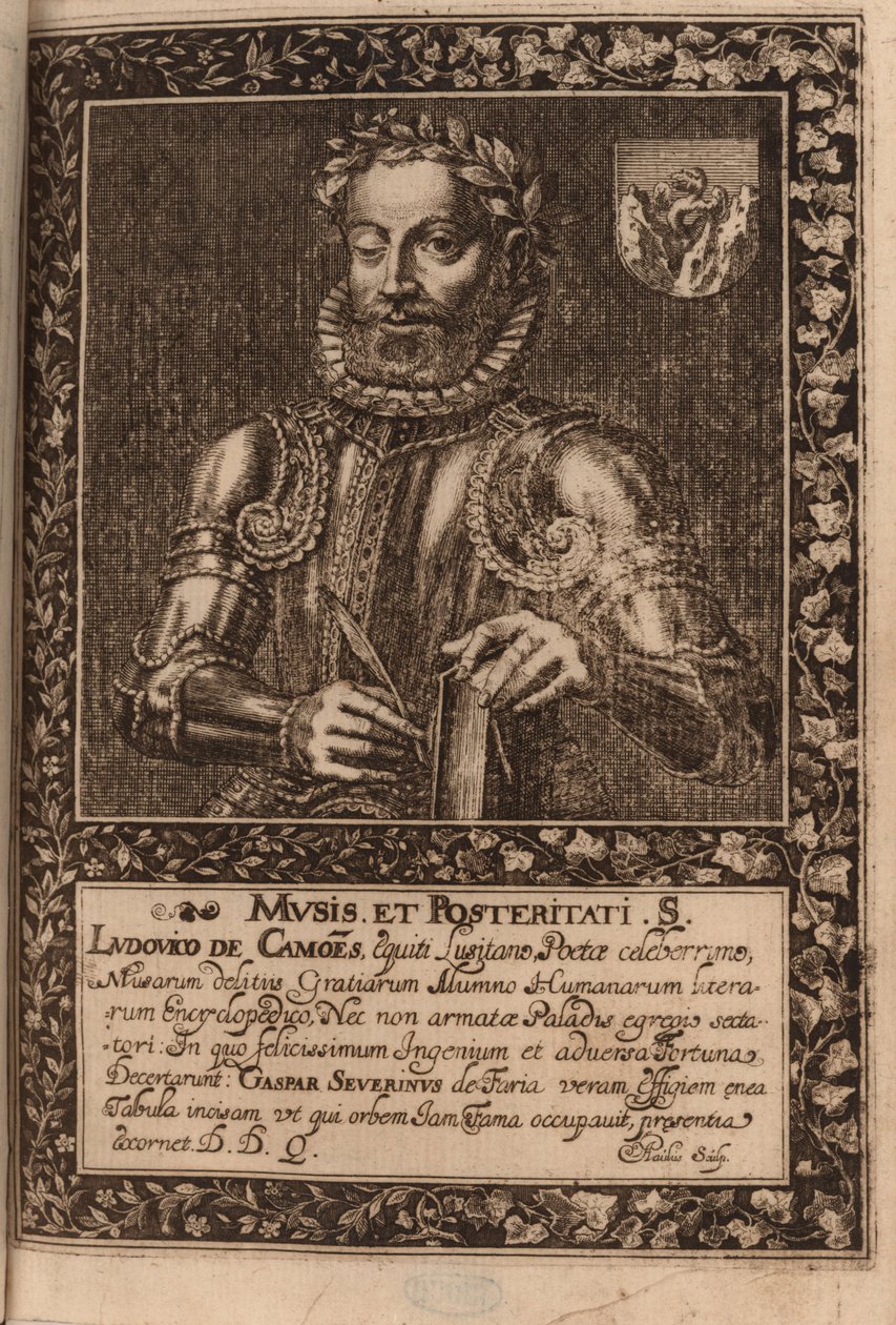 Portrét básníka Luíse Vaz de Camões kolem 1524-1580, 1624. od Manuel Severim de Faria