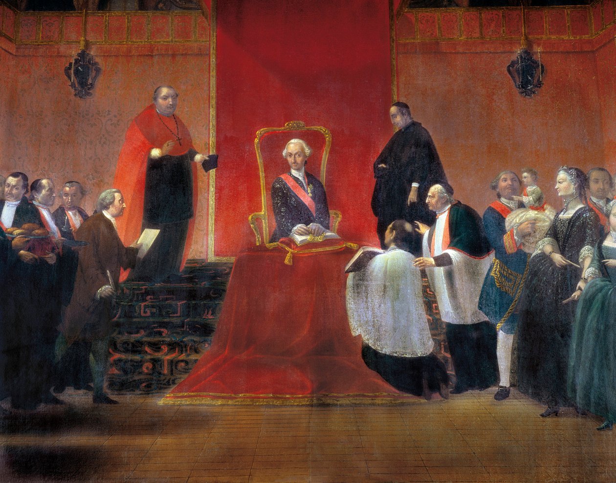 Charles III převzetí kanonie v Barceloně v roce 1759, detail od Manuel Tramulles