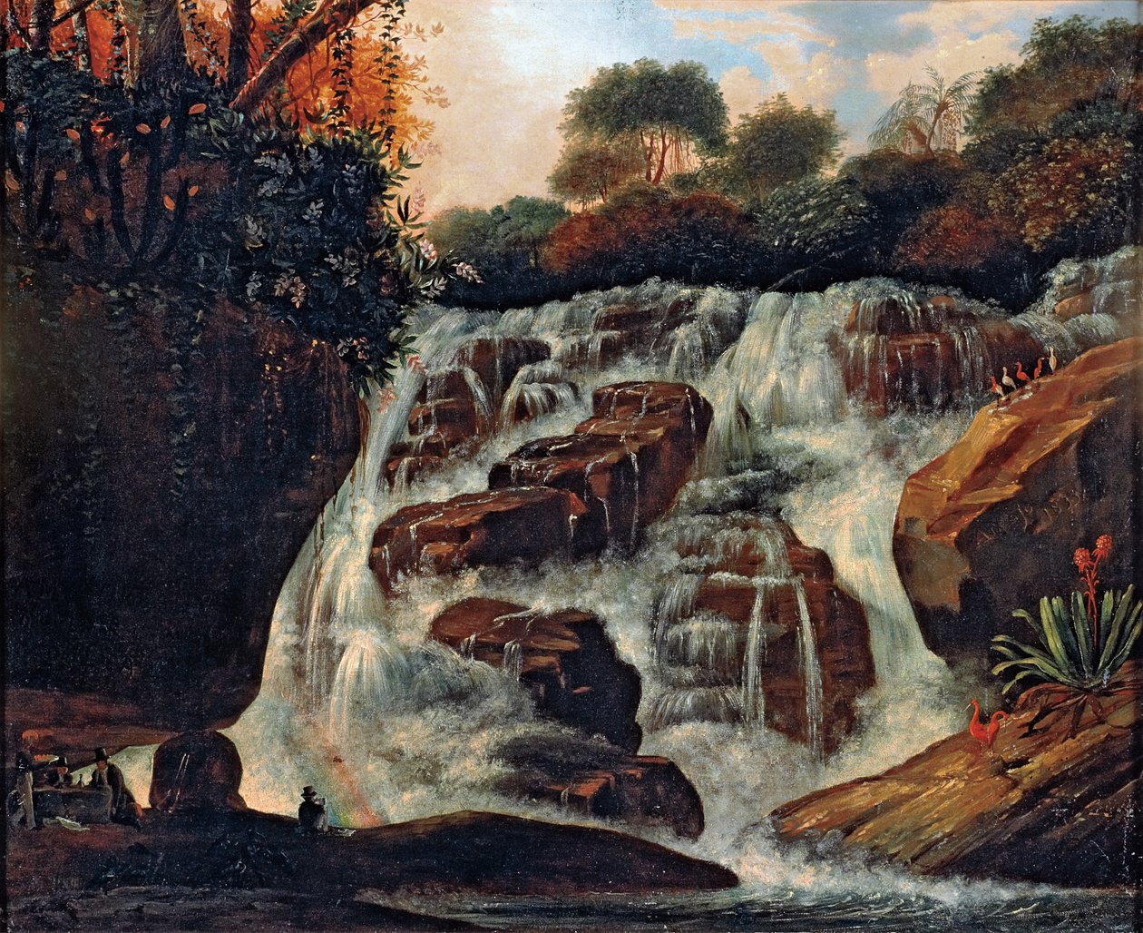 Velký vodopád Tijuca od Manuel de Araújo Porto Alegre