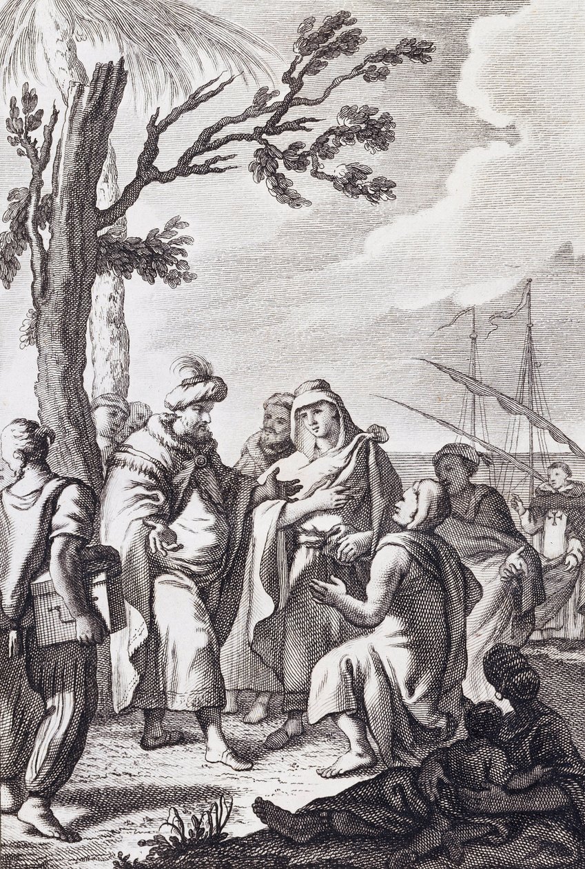 Ilustrace k „Alžírské smlouvě“ od Miguela de Cervantese od Manuel de la Cruz y Cano