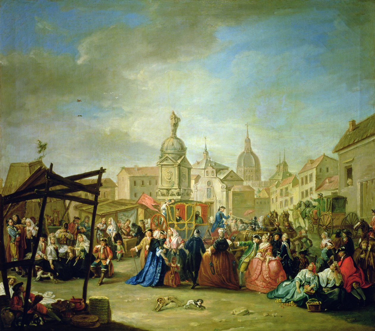 Madridský veletrh na Plaza de la Cebada (olej na plátně) (podrobnosti viz 113060) od Manuel de la Cruz y Cano