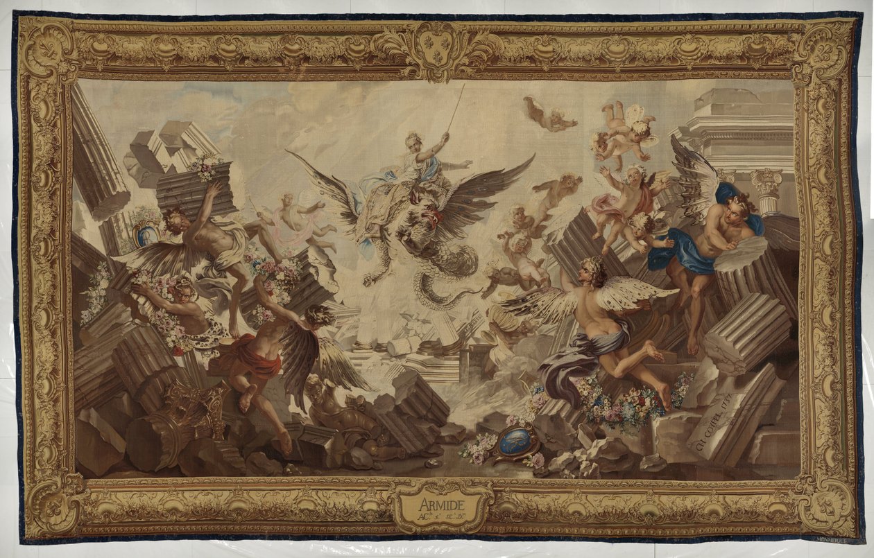 Zničení paláce Armida od Manufacture Royale des Gobelins