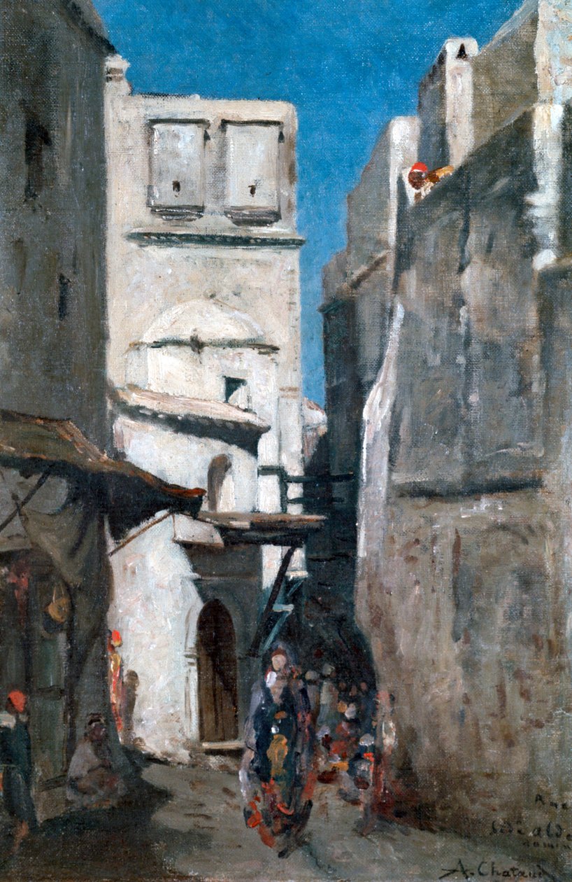 Ulice v Alžíru, c1864-1892 od Marc Alfred Chataud