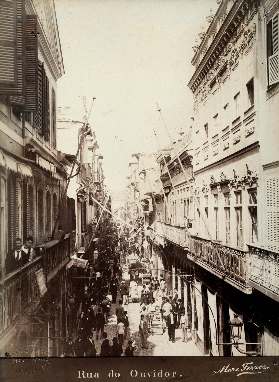 Ulice v Ouvidor, Brazílie od Marc Ferrez