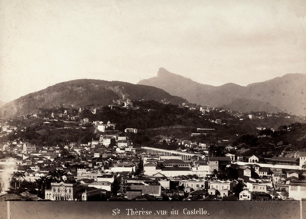 Pohled na Santa Teresu v Brazílii, cca 1880-90 (černobílá fotografie) od Marc Ferrez