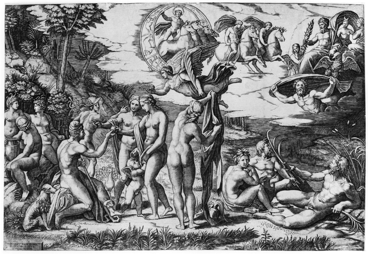 Soud z Paříže od Marcantonio Raimondi