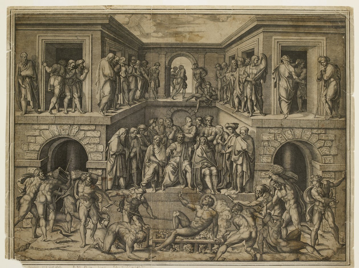 Umučení svatého Vavřince, c. 1525 od Marcantonio Raimondi