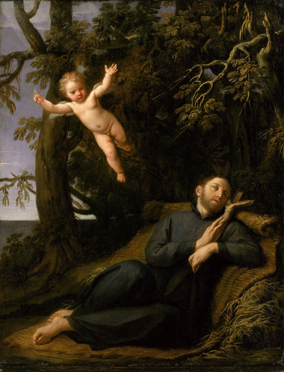 Svatý František Saleský na poušti od Marcantonio Franceschini