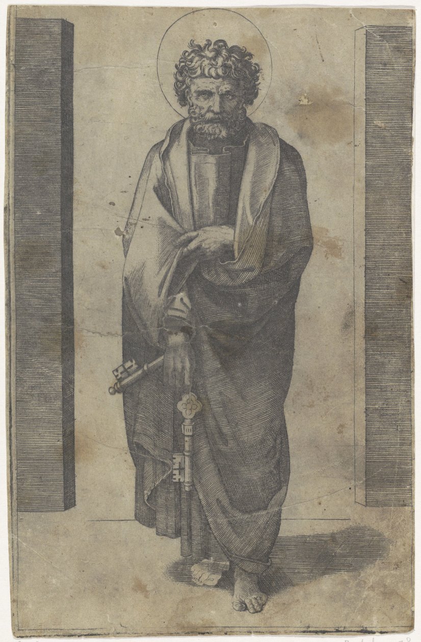 Apoštol Petr s klíči Kristus a apoštolové (název série) od Marcantonio Raimondi