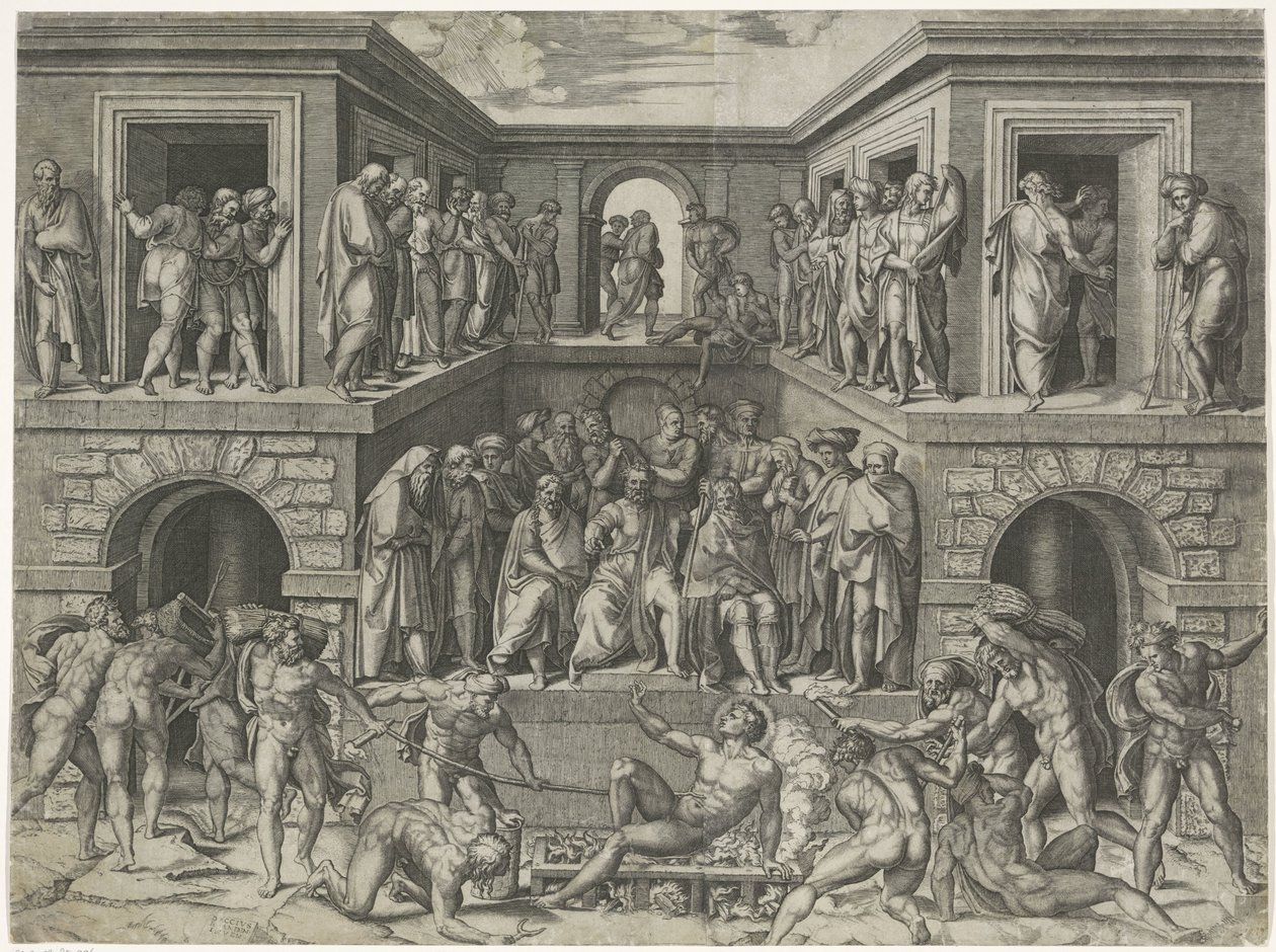 Umučení svatého Laurentia od Marcantonio Raimondi