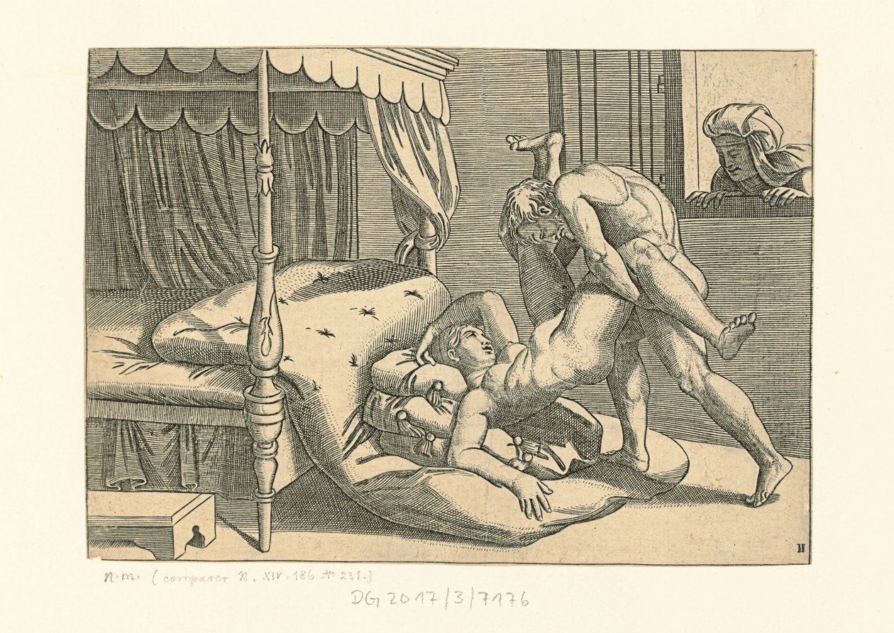 Já Modi. Pozice 9, 1530-1540. od Marcantonio, Raimondi
