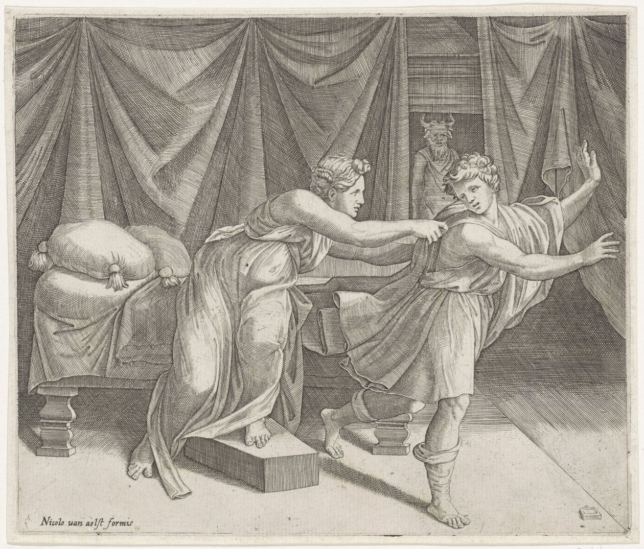 Josefa a Potifarova manželka od Marcantonio Raimondi