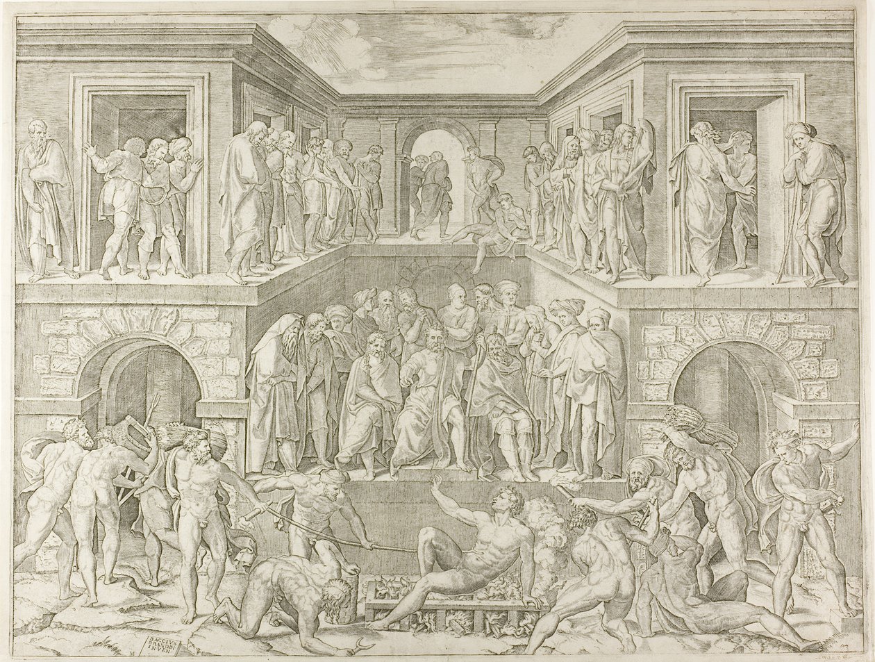 Mučednictví svatého Vavřince od Marcantonio Raimondi