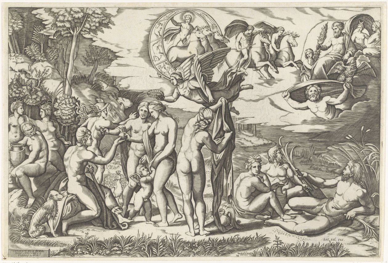 Soud z Paříže od Marcantonio Raimondi