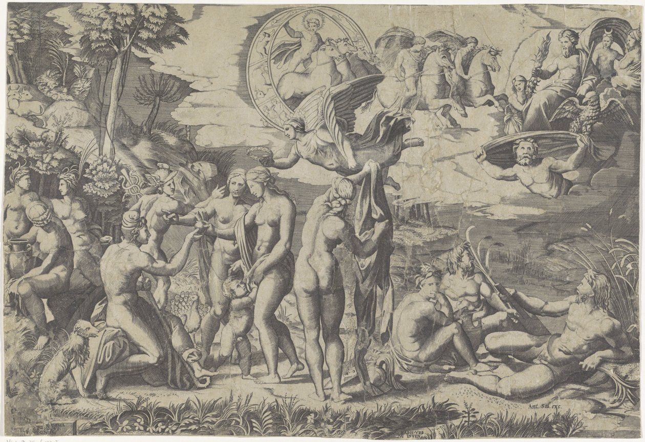Soud z Paříže od Marcantonio Raimondi
