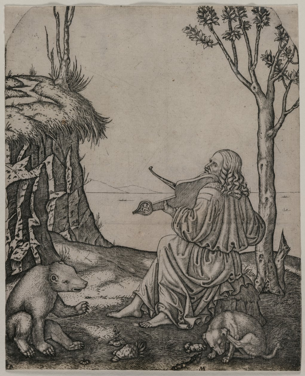Orpheus okouzlující zvířata od Marcantonio Raimondi