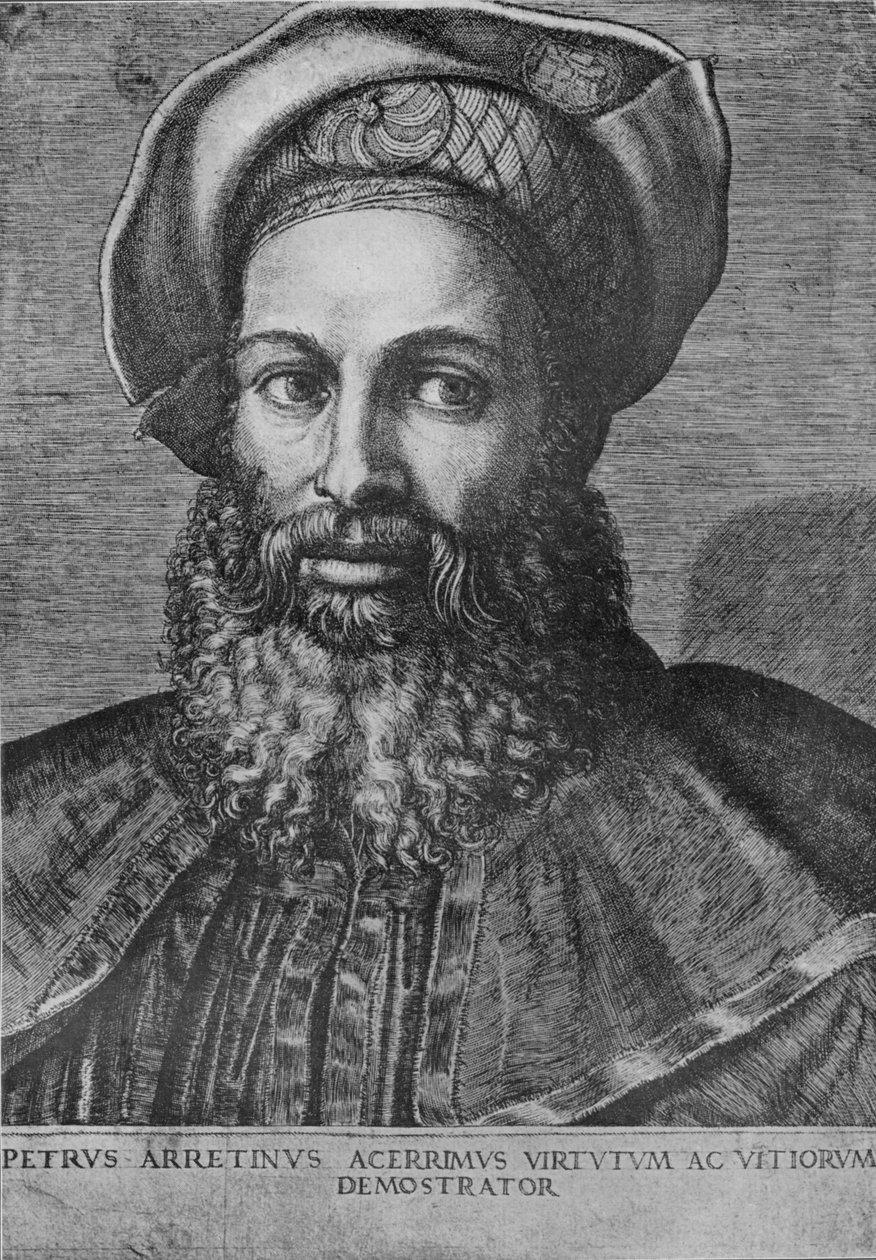 Portrét Pietra Aretina, c1517 od Marcantonio Raimondi