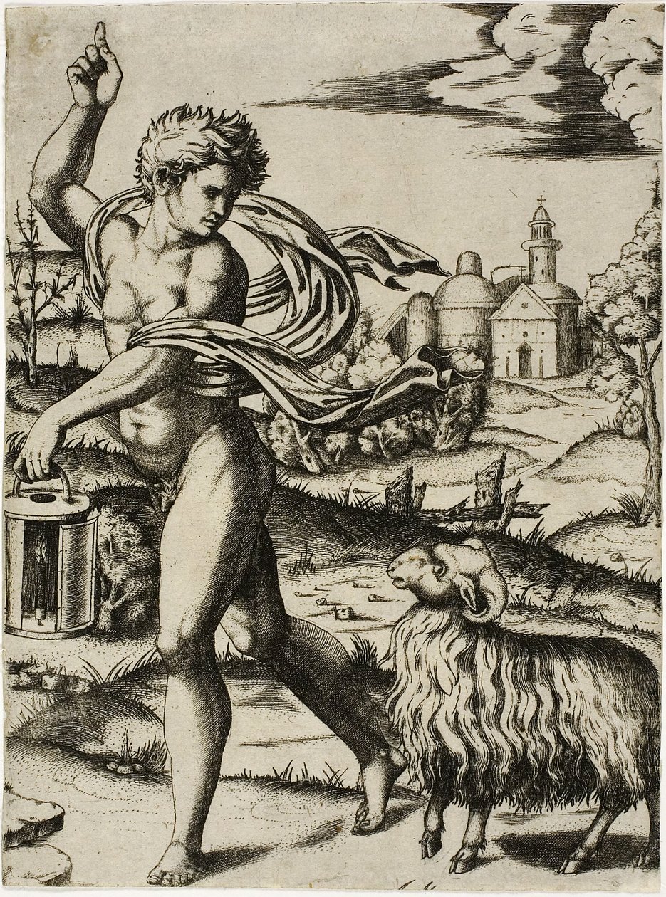 Znamení berana od Marcantonio Raimondi