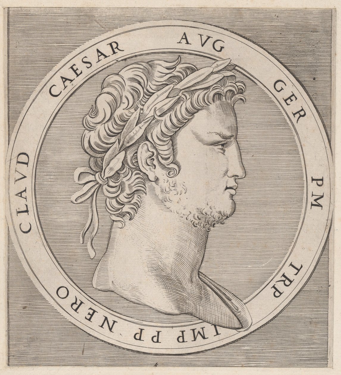 Zrcadlo římské velkoleposti: Nero, z Dvanáct Caesarů, ca. 1500-1534., ca. 1500-1534. od Marcantonio Raimondi