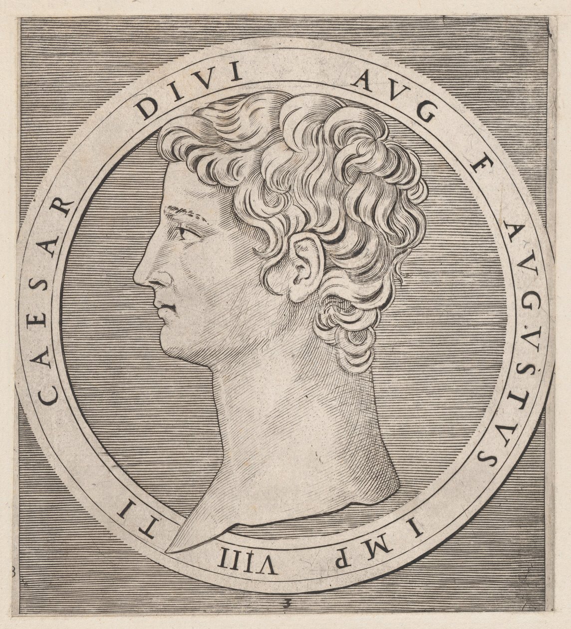 Římské zrcadlo velkoleposti: Tiberius, od Dvanáct Caesarů, ca. 1500-1534., ca. 1500-1534. od Marcantonio Raimondi