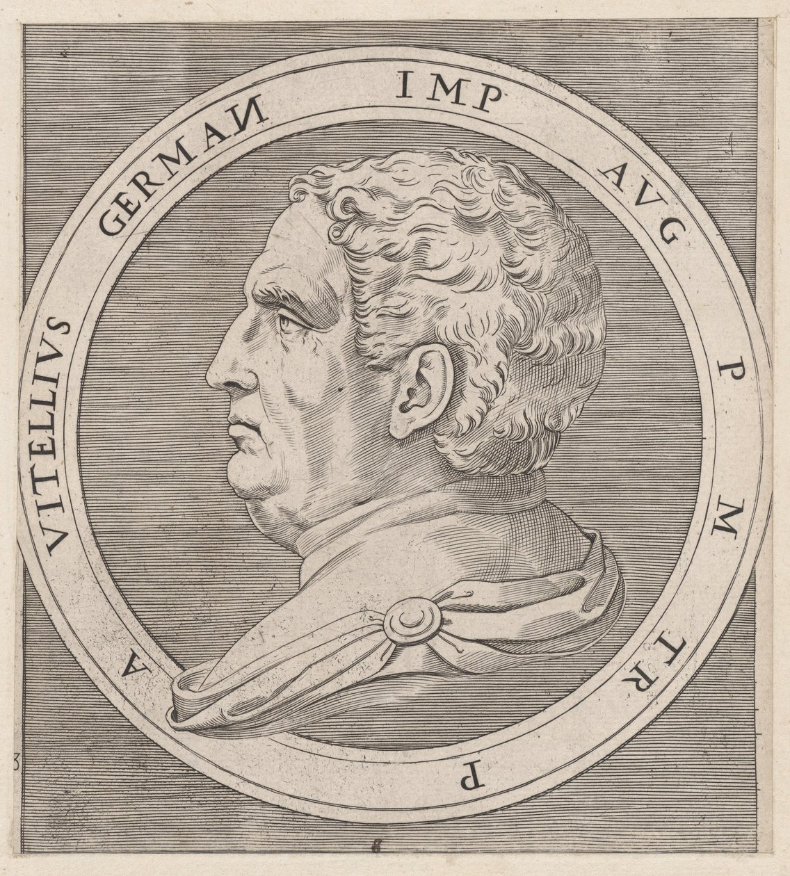 Římské zrcadlo velkoleposti: Vitellius, z Dvanáct Caesarů, ca. 1500-1534., ca. 1500-1534. od Marcantonio Raimondi