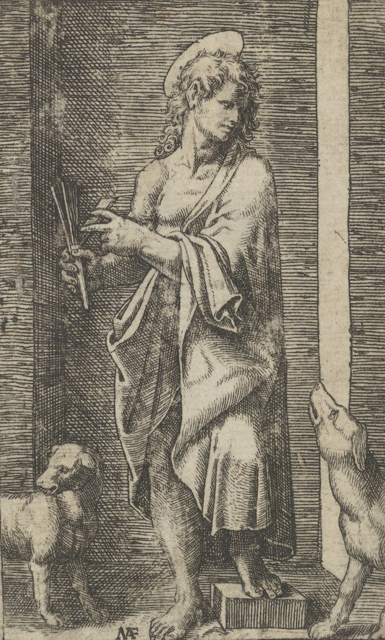 St Lazarus lemovaný dvěma psy, ze série 