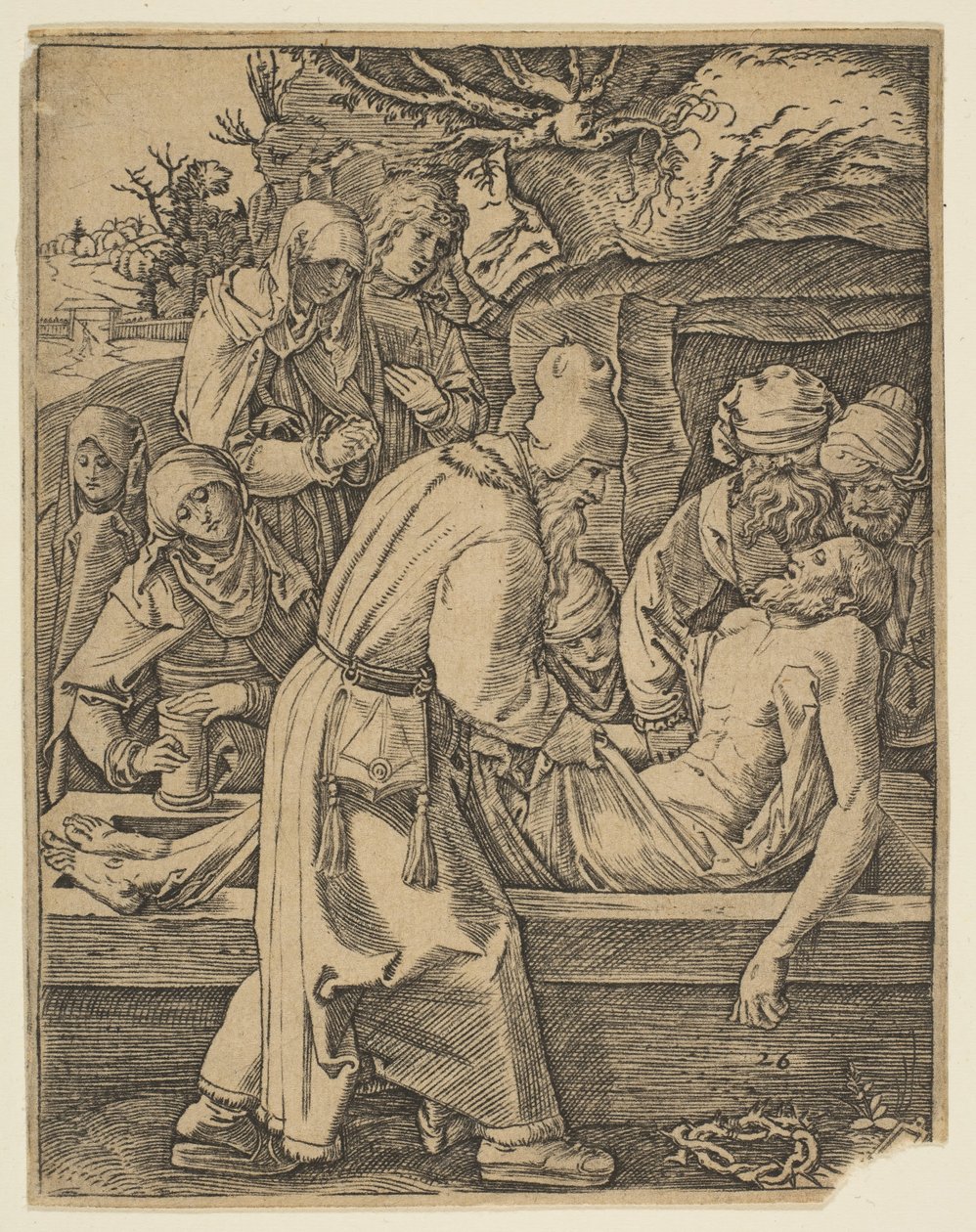 The Deposition, z kopie The Small Passion.n.d. od Marcantonio Raimondi