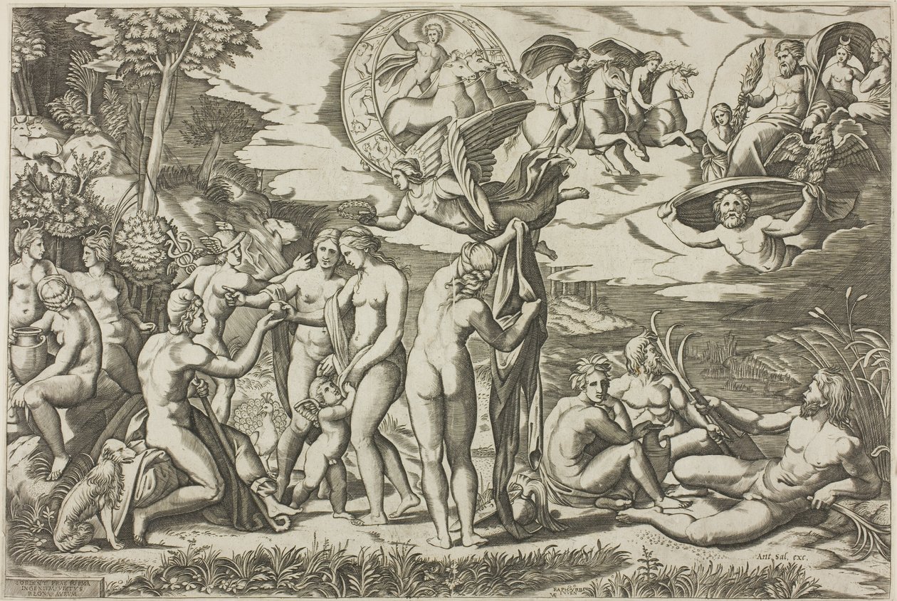 Soud z Paříže od Marcantonio Raimondi