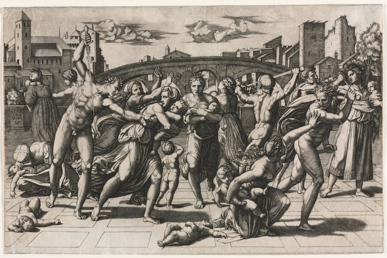 Masakr nevinných (bez jedle) od Marcantonio Raimondi