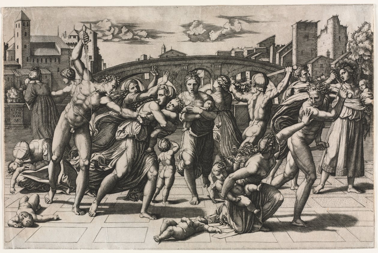 Masakr nevinných bez jedle, c. 1513-1515. od Marcantonio Raimondi