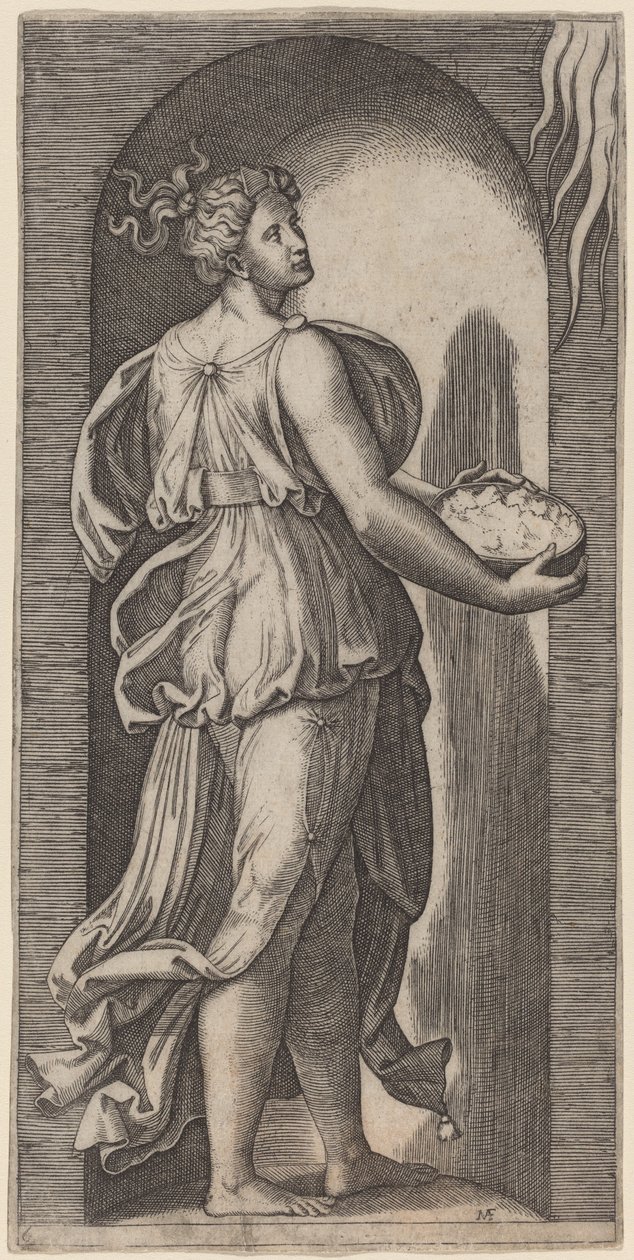 Naděje od Marcantonio Raimondi after Raphael
