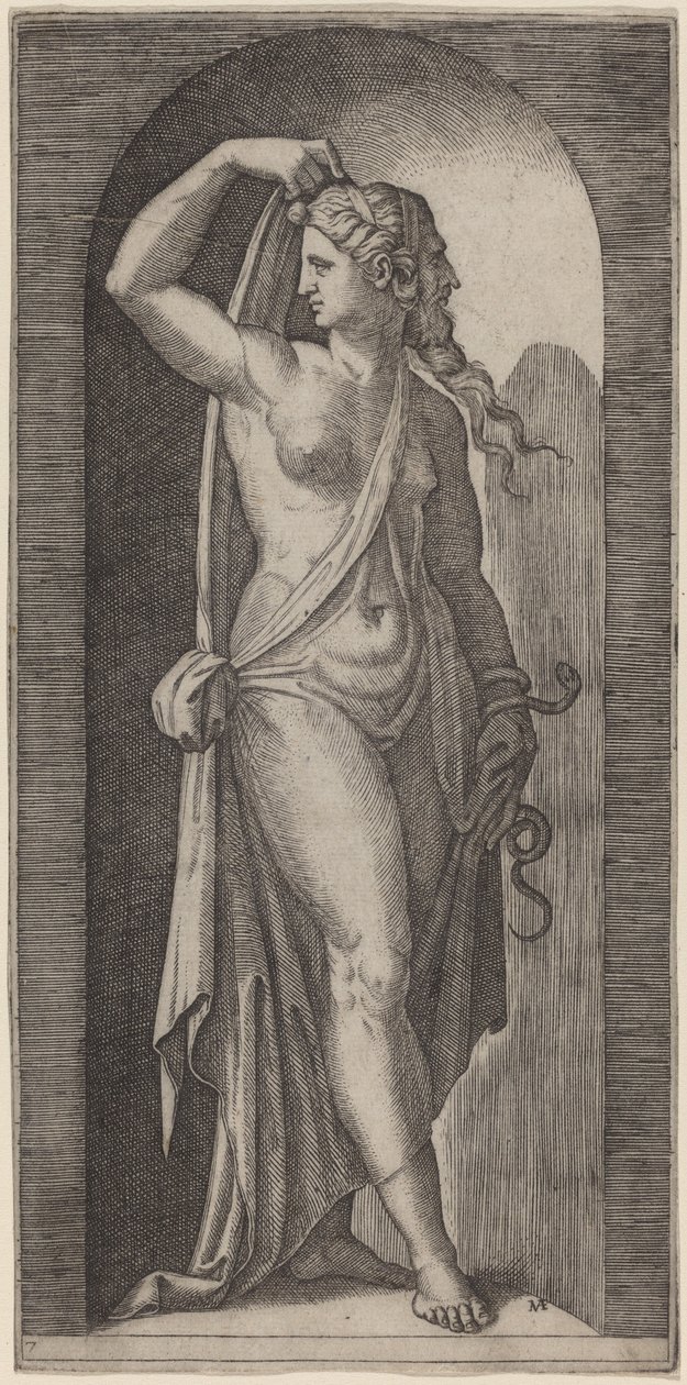 Opatrnost od Marcantonio Raimondi after Raphael