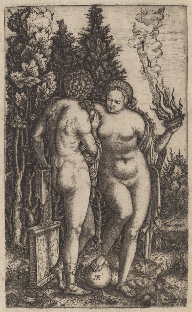 Muž a žena s míčem od Marcantonio Raimondi possibly after Francesco Francia