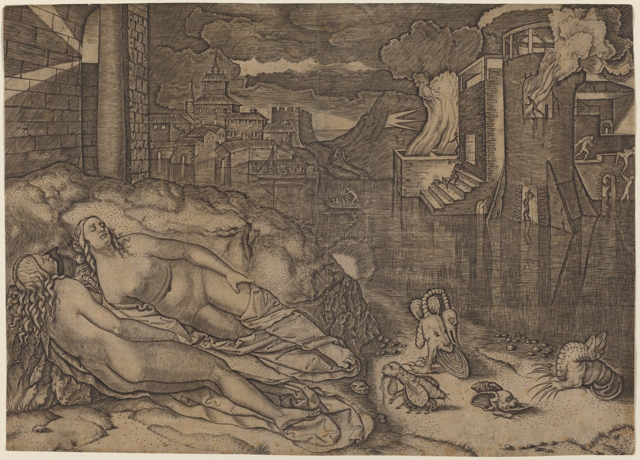 Rafaelův sen od Marcantonio Raimondi possibly after Raphael
