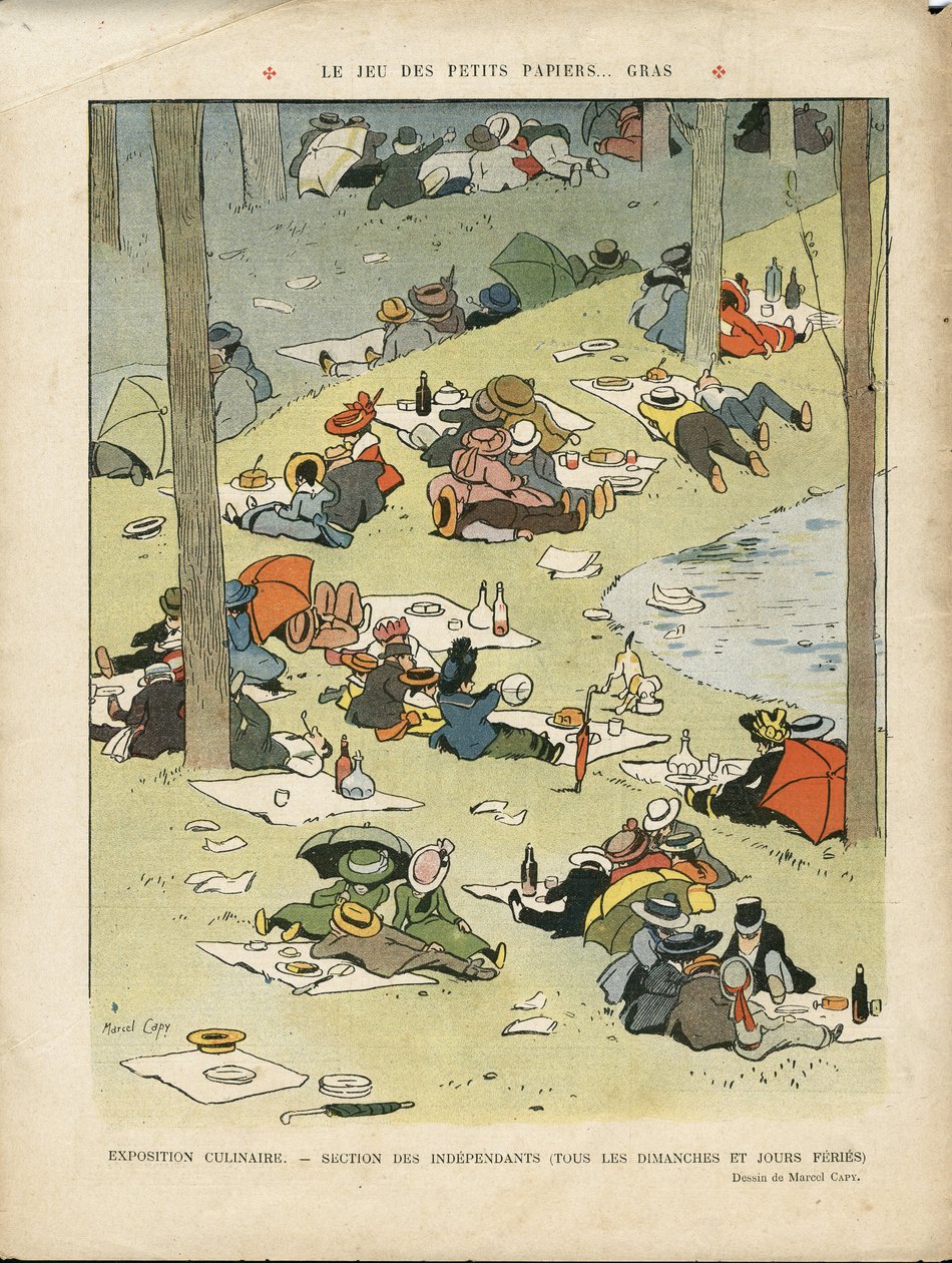 Ilustrace Marcela Capyho (1865-1941) v Le Lire, 28/05/10 - Hra malých tlustých papírů - Záliby, Piknik, Gastronomický kuchař od Marcel Amable O.L. Capy
