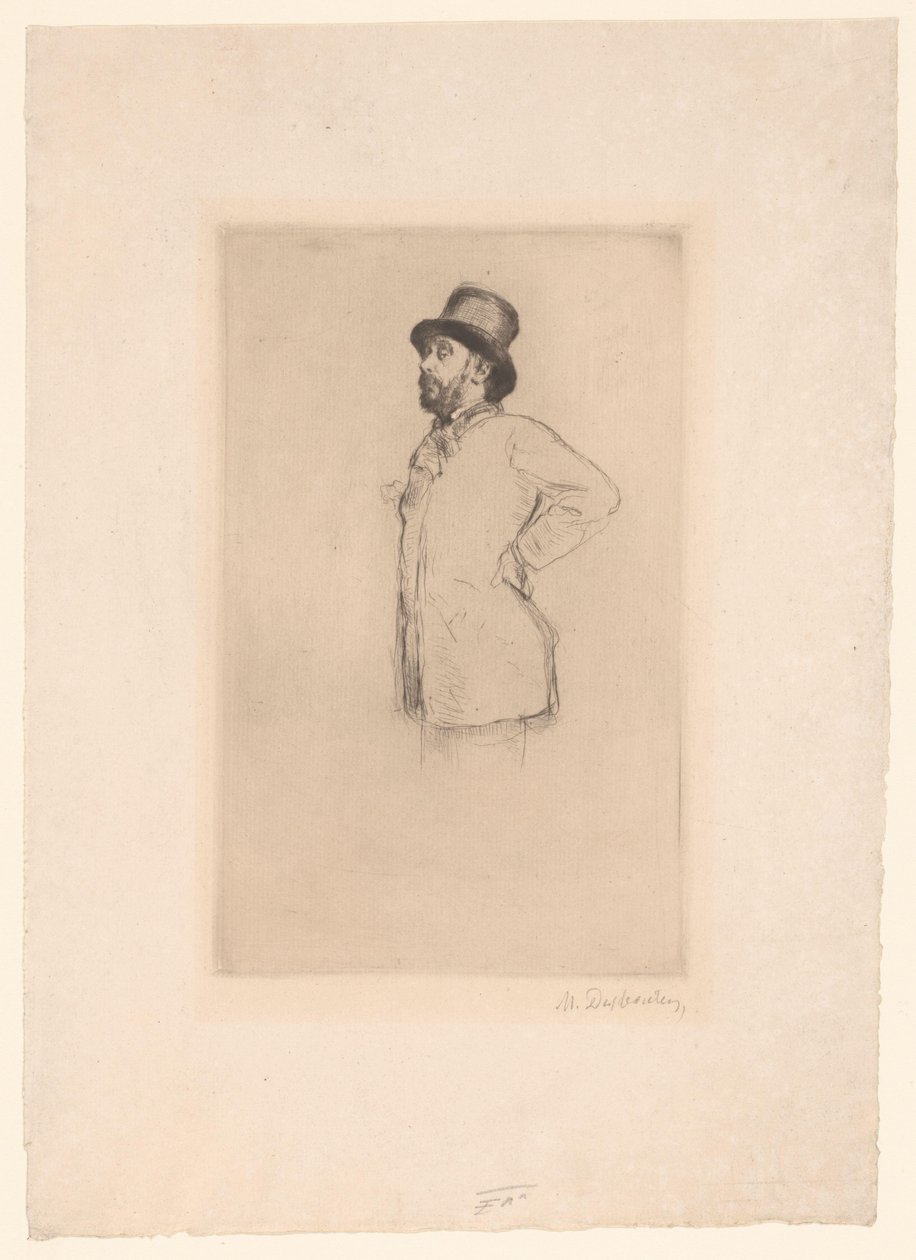 Portrét Edgara Degase od Marcellin Gilbert Desboutin (signed by artist)