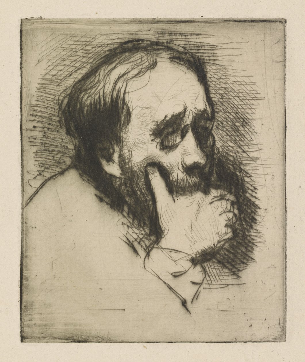 Portrét Edgara Degase, 1875 (suchá jehla) od Marcellin Gilbert Desboutin