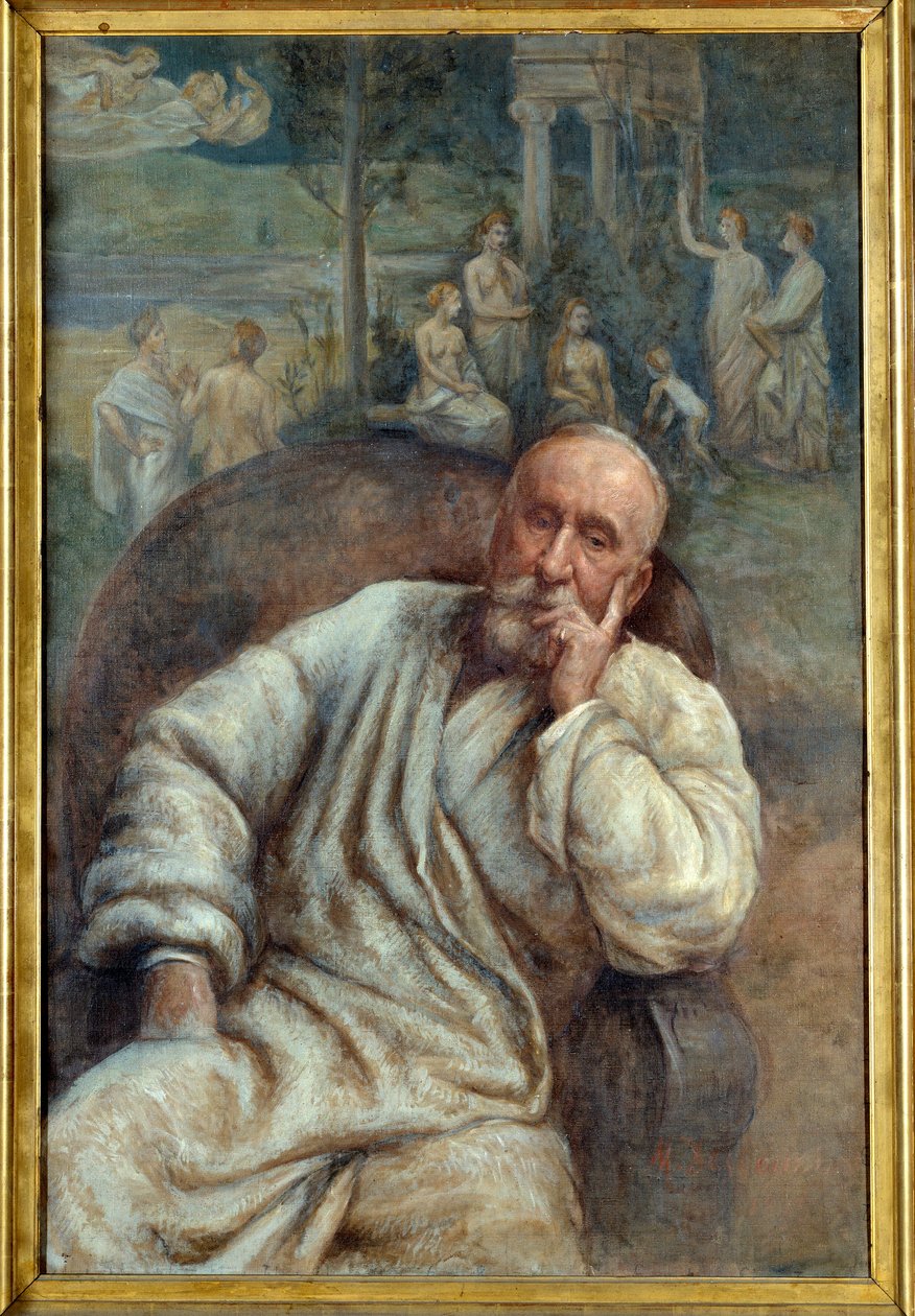 Portrét malíře Pierra Cecila Puvis de Chavanne (1824-1898) Obraz Marcellina Gilberta Desboutinse (1823-1902) 19. století Amiens, musee de la Picardie - Portrét malíře Pierra Cecila Puvise de Chavanne (1824-1898). Obraz Marcellina Gi od Marcellin Gilbert Desboutin