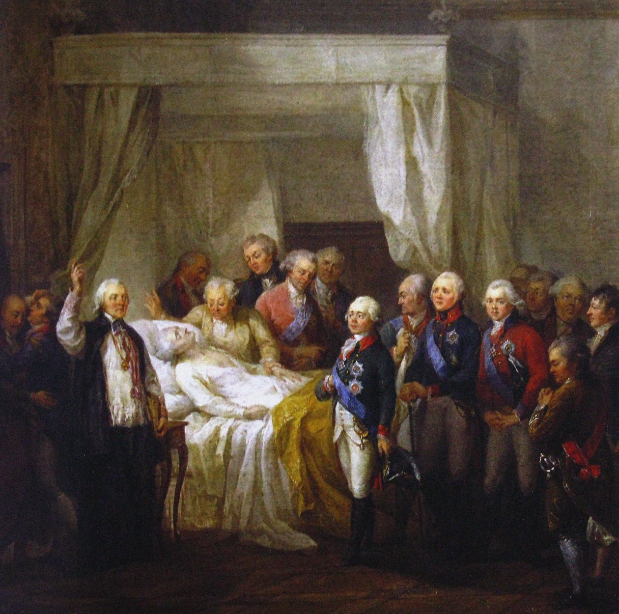 Smrt Stanislava II Augusta Poniatowského po roce 1798 od Marcello Bacciarelli