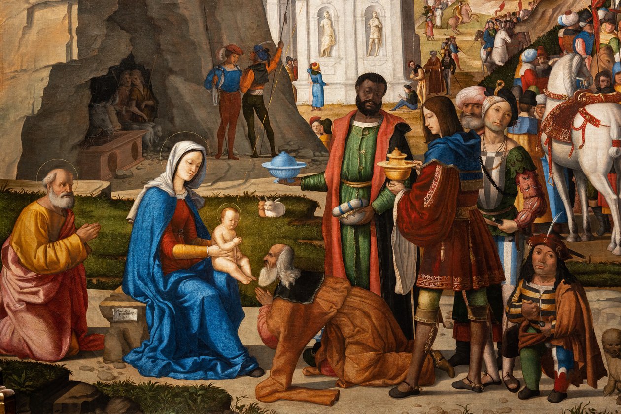 Klanění moudrými muži, detail od Marcello Fogolino