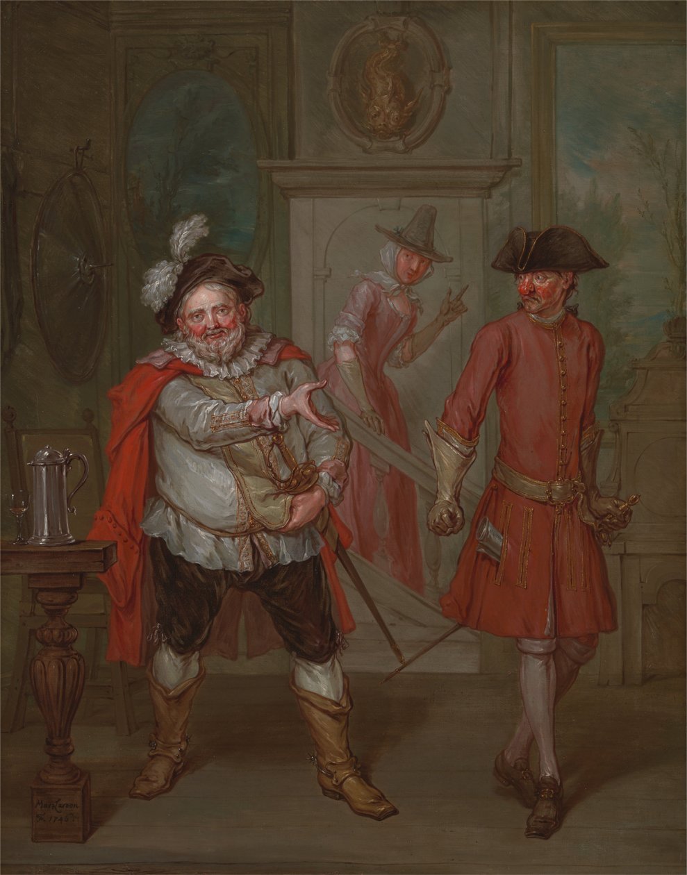 Scéna ze Shakespearova Jindřicha IV, část I od Marcellus Laroon the Younger
