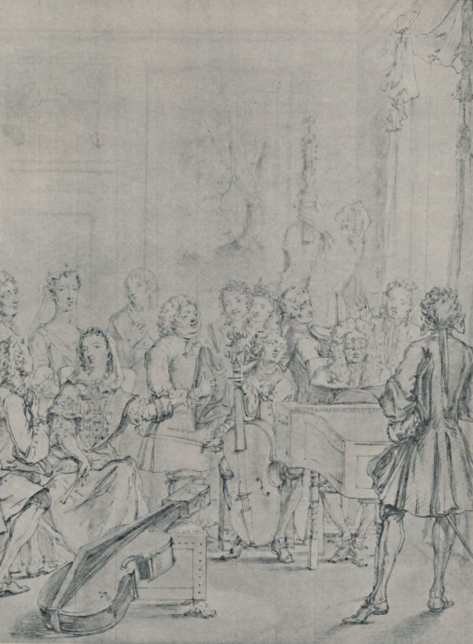 Koncert v šlechtickém domě, 1736, 1920 od Marcellus Laroon the Younger