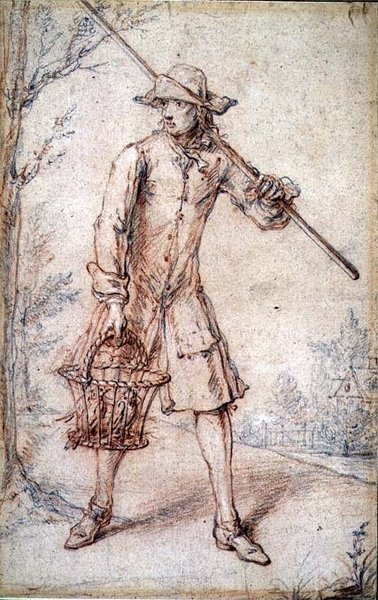 Lapač ptáků (tužka a křída) od Marcellus the Elder Laroon