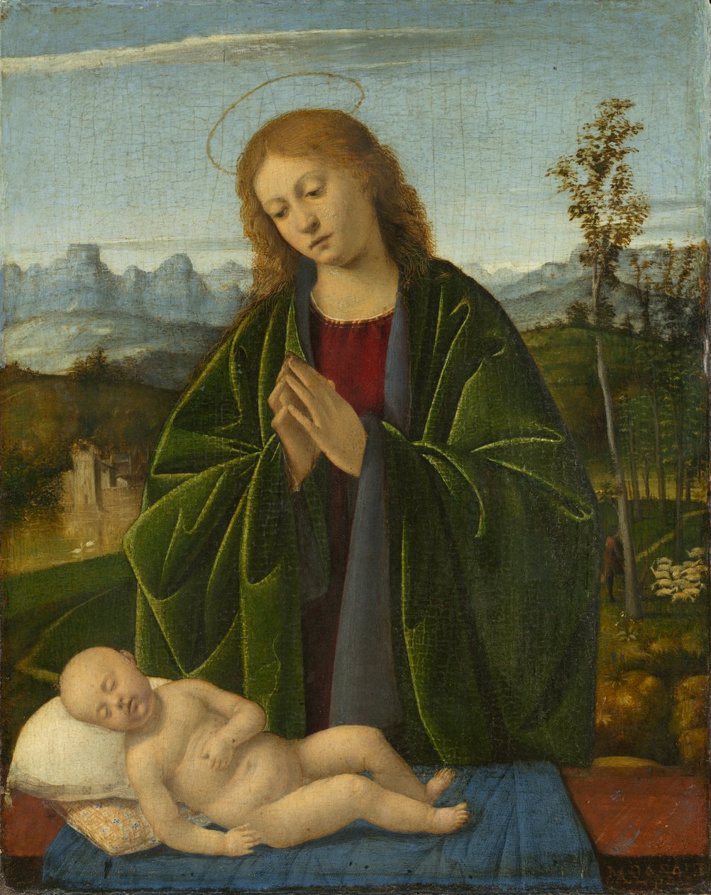 Madonna zbožňující dítě, kolem roku 1520 od Marco Basaiti