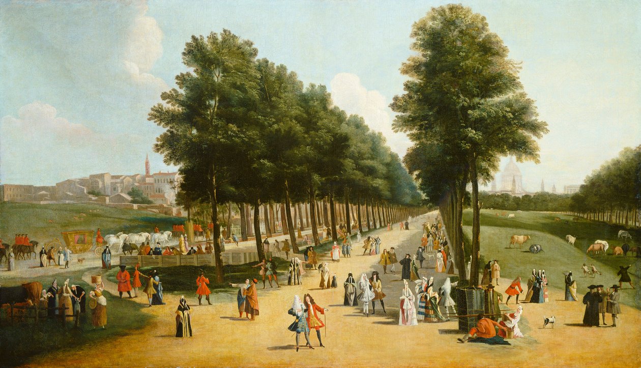 Pohled na Mall v parku St James, 1709-10 od Marco Ricci