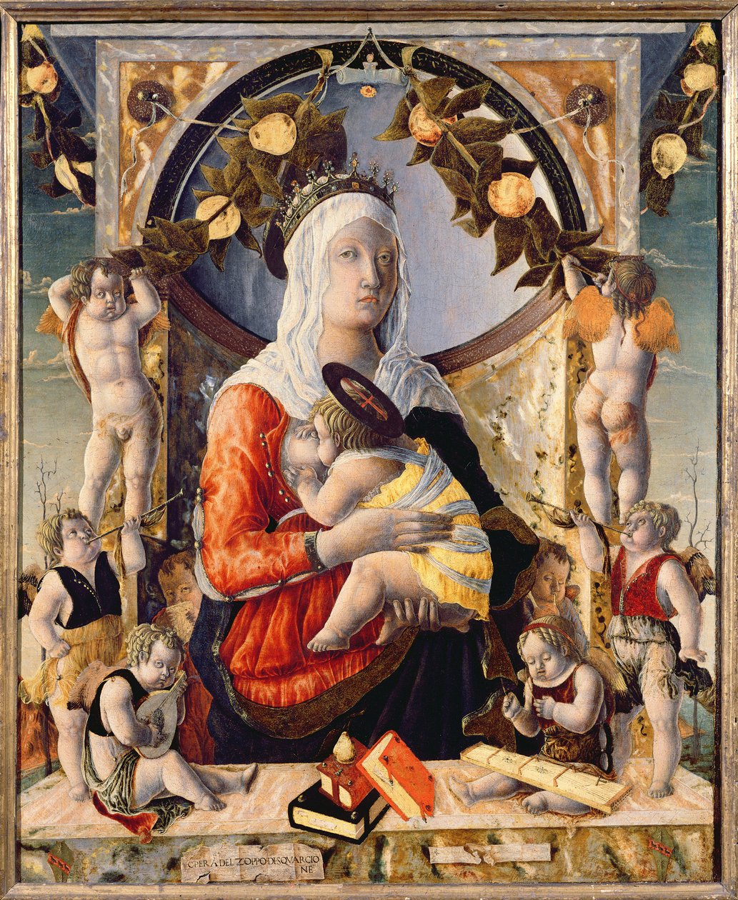 Panna a dítě obklopené osmi anděly, 1455 od Marco Zoppo