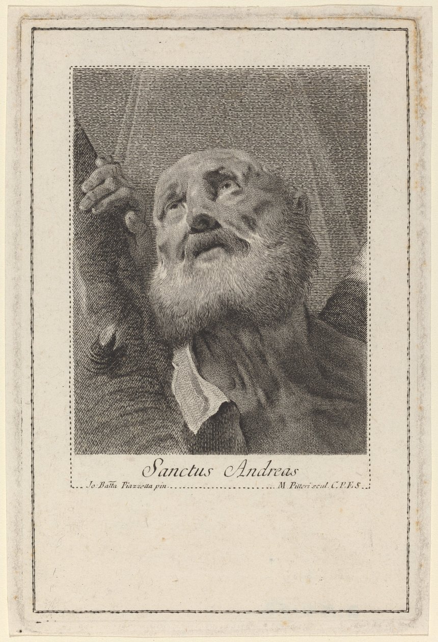 Svatý Ondřej od Marco Alvise Pitteri after Giovanni Battista Piazzetta